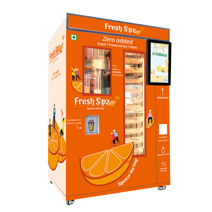 100% Pure Fresh Orange Juice Vending Machine, Self-Serve No Additives No Preservatives Commercial Grade Fresh Squeezing