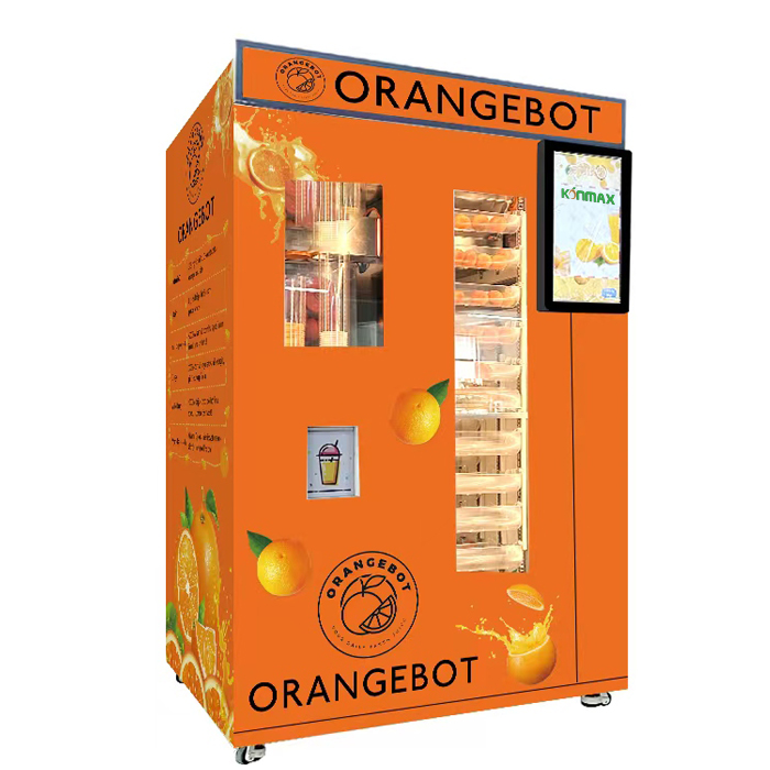 Fresh Squeezed Orange Juice Vending Machine, Commercial Automatic Self-Serve for Supermarkets 24H Unattended Operation Easy Refill