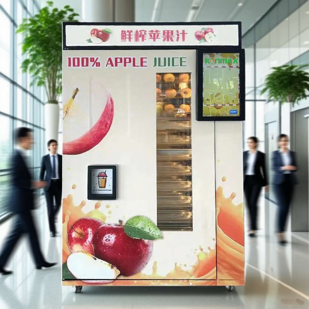 Compact Fresh Apple Juice Vending Machine, Self-Serve for Offices & Hotels Smart Payment Quiet Running Small Footprint