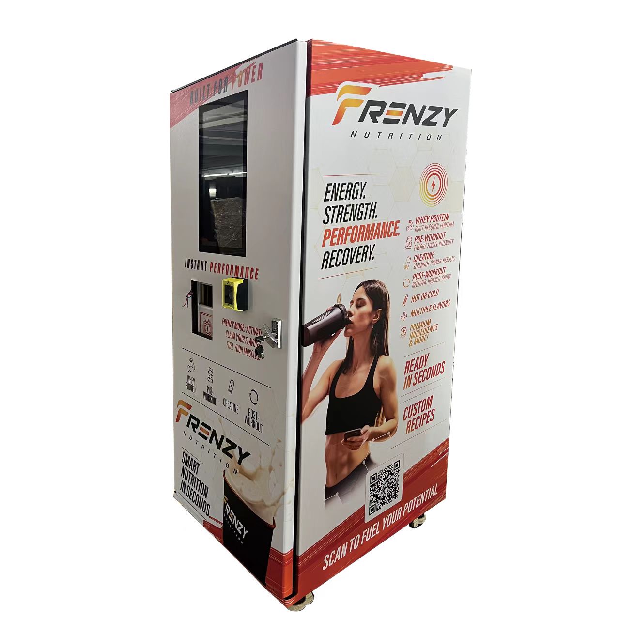 Automatic Protein Vending Machine with 6 Material Boxes Built-in Mixing System and Card Coin Cash Online Payment